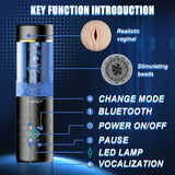 OMYSKY Bluetooth 10 Copa de masturbación masculina con sentido técnico de succión giratoria de empuje 