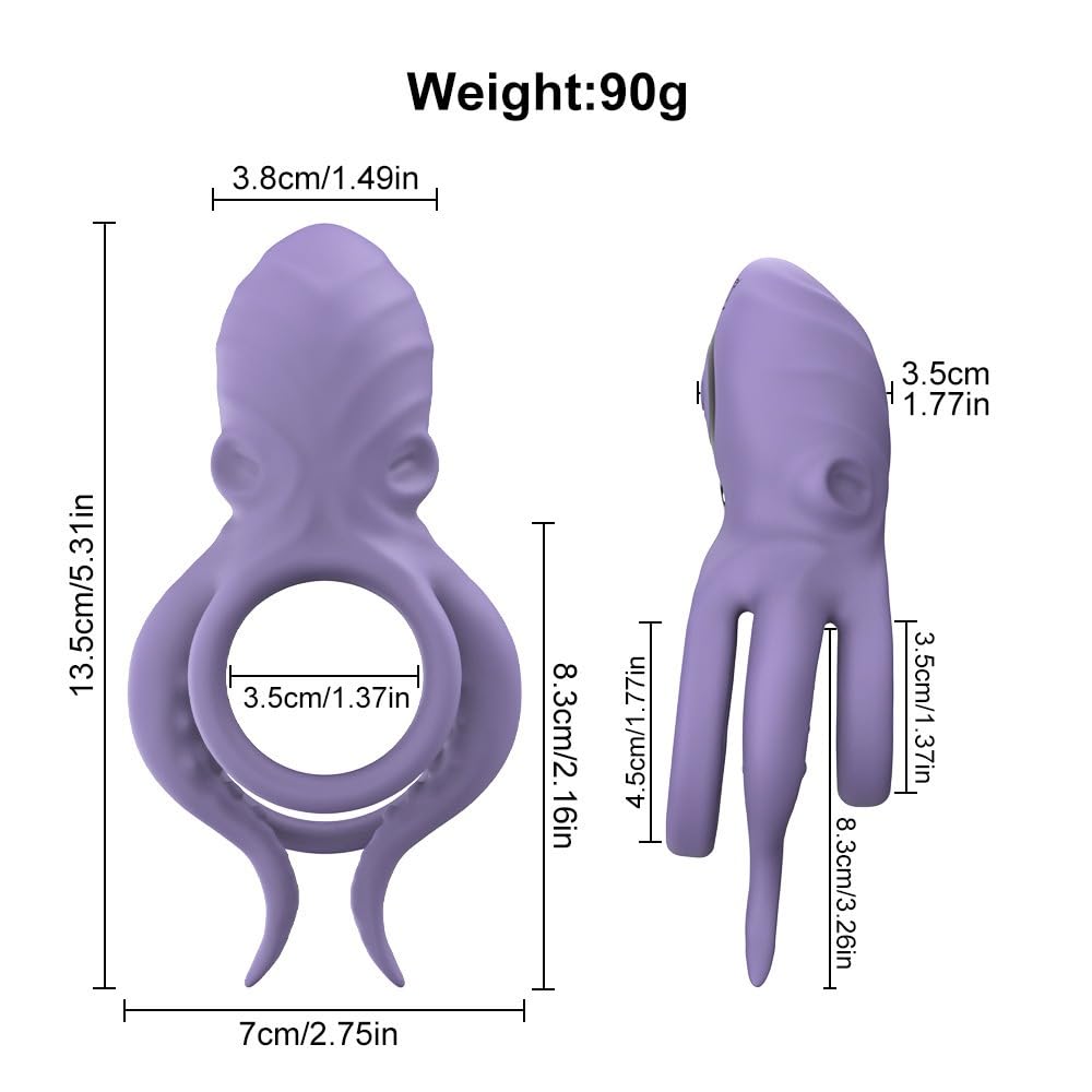 Octopus Tentacles Clitoral Stimulator 9 Vibrating Cock Ring Penis Ring Sex Toy for Men Couples