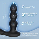 Olan 3 cuentas progresivas de bajo ruido 10 masajeador de próstata vibratorio Butt Plug con anillo para el pene 