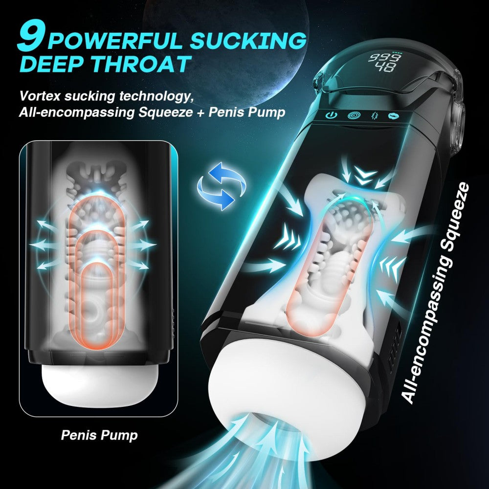 Penis Pump Sex Toy for Men with 9 Sucking & 9 Thrusting & 9 Vibrating APP Control Adult Toys Pocket Pussy