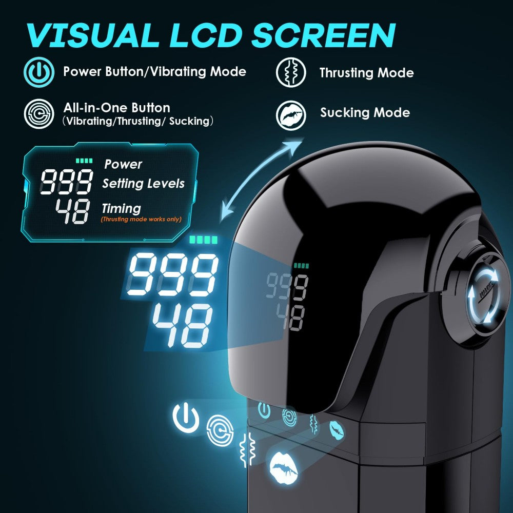 Penis Pump Sex Toy for Men with 9 Sucking & 9 Thrusting & 9 Vibrating APP Control Adult Toys Pocket Pussy