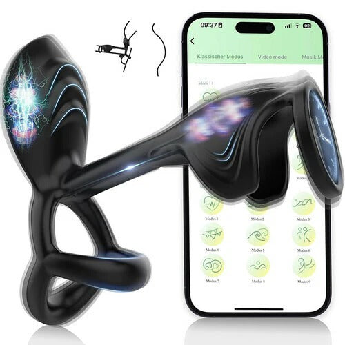 Penis Sleeve Ring for Male Couple Use APP Control 10 Vibrating Male Silicone Penis Ring