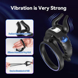 Penis Vibrator Dual Cock Rings for Man Delay Ejaculation Sex Toys for Men Couple Vibrating Penis Ring