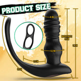 Prostate Massager 7 Thrusting & 7 Vibrating Dual Cock Ring Male Anal Toy