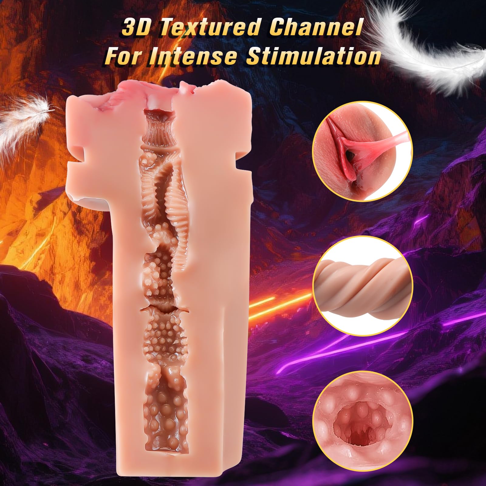 Realistic Pussy Male Masturbator 5 Sucking Blowjob Modes 9 Vibration Modes Masturbation Cup