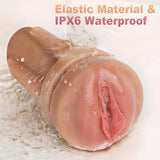 Realistic Textured Pocket Pussy Mens Stroker with 10 Vibration Mode Blowjob Machine Masturbators for Penis Training