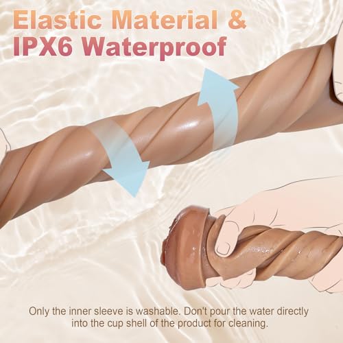 Realistic Textured Pocket Pussy Mens Stroker with 10 Vibration Mode Blowjob Machine Masturbators for Penis Training