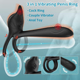 Remote Control 10 Frequency Silicone Penis Vibrator for Couple Time Delay Cock Ring