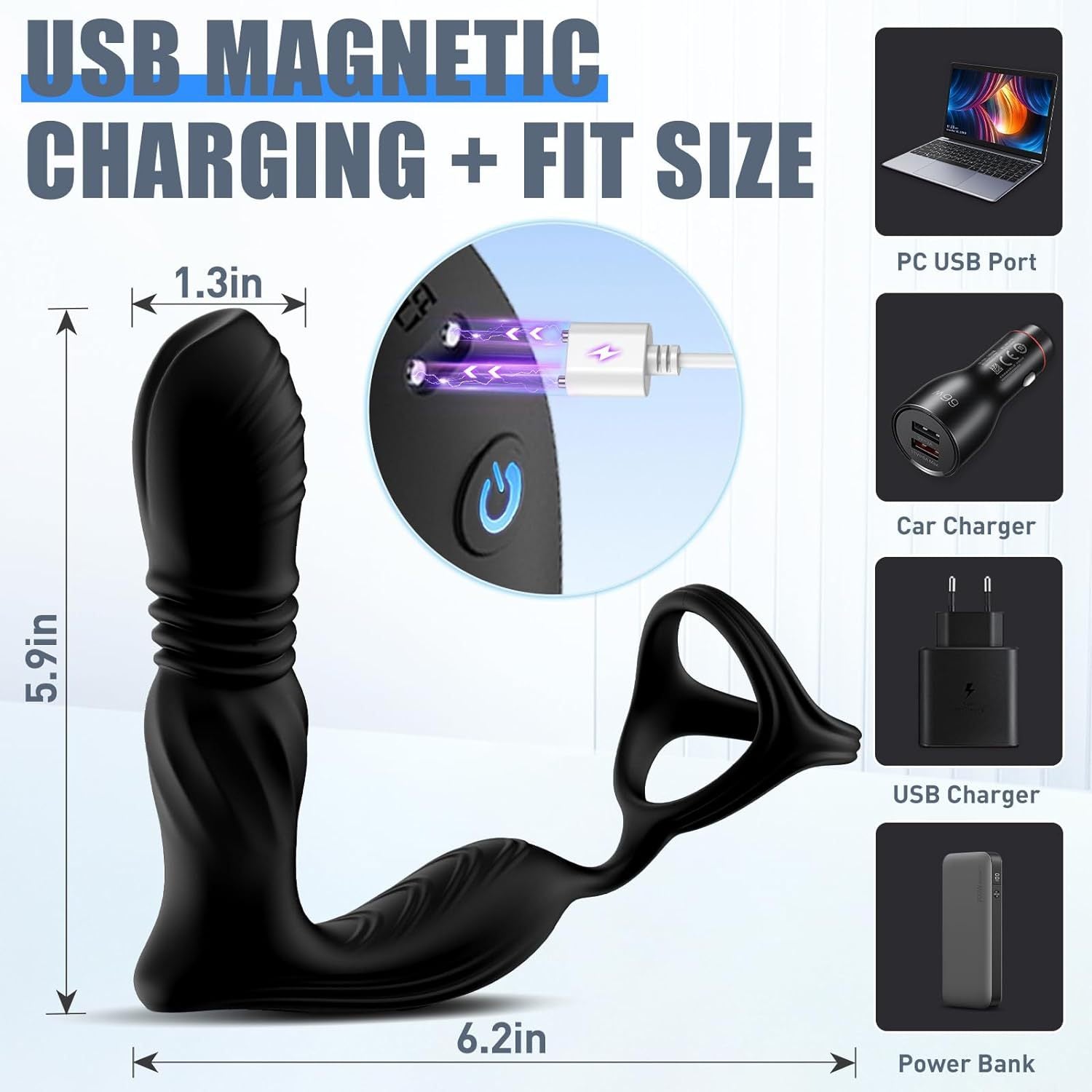 Remote Control 9 Vibration Thrusting Triangle Ring Prostate Massager