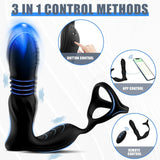 APP Control 9 Vibración Empuje Anillo Triangular Masajeador de Próstata Control Remoto