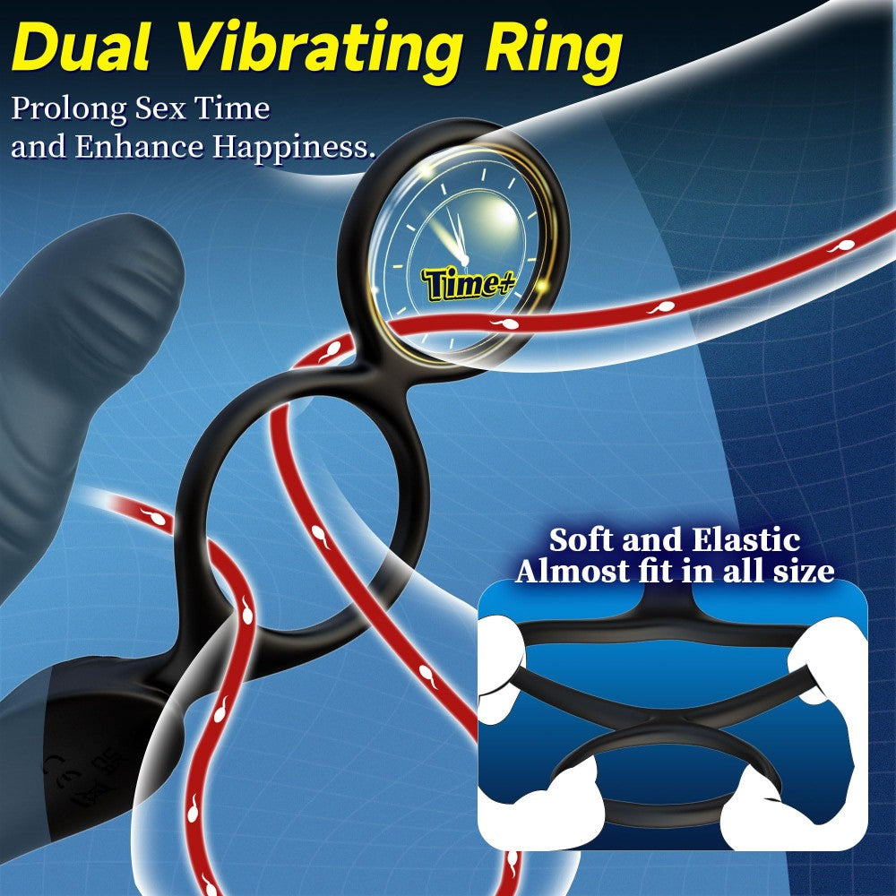 Remote Control Anal Beads with 10 Wriggling & 10 Vibrating Modes Prostate Massager Dildo Anal Butt Plug Vibrators Sex Toys for Men