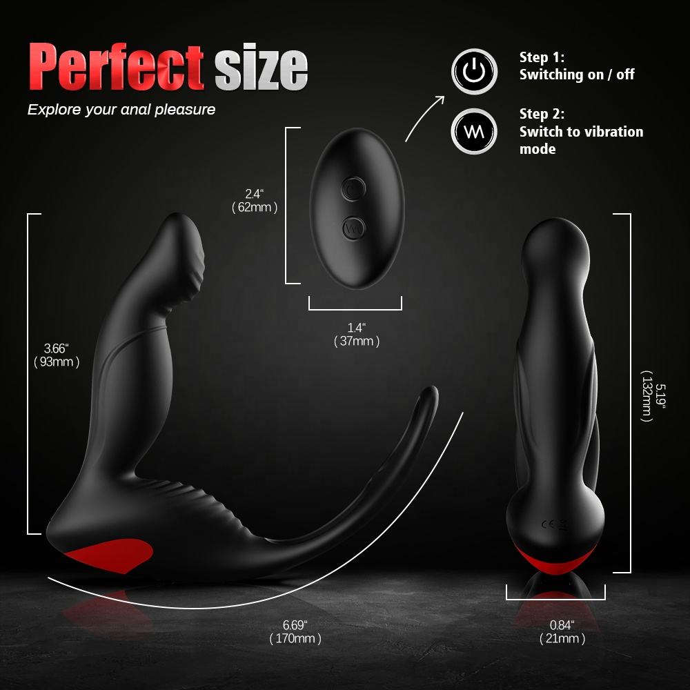 Remote Control Male Prostate Massager Vibe Anal Plug With Penis Ring