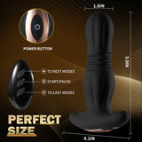 Masajeador de próstata anal con vibración y empuje 7 con cabeza acanalada 