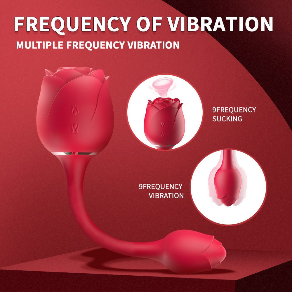 Rose Sex Toy Vibrators with 9 Sucking & 9 Vibrating Modes