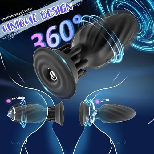Rotating Anal Plug – 10 Vibration & Rotation Modes Prostate Massager with Tentacle Design & Remote Control