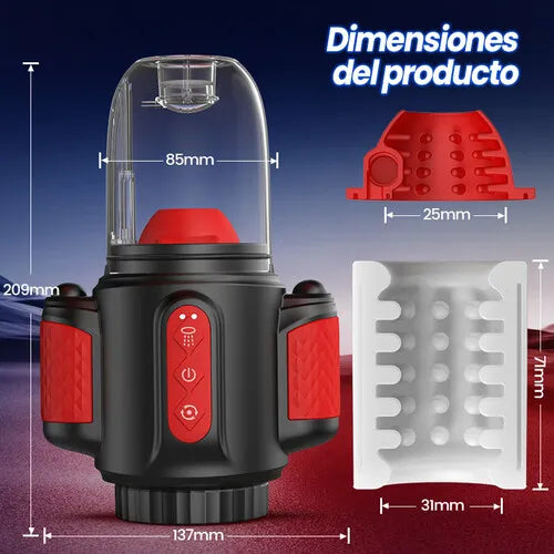 Storm Vortex 5-Frequency Water Spray 10-Frequency Vibration 5-Frequency Rotation Dual Glans Stimulation