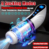 See-through Sucking Roration Masturbation Cup with Moaning Function LCD Screen