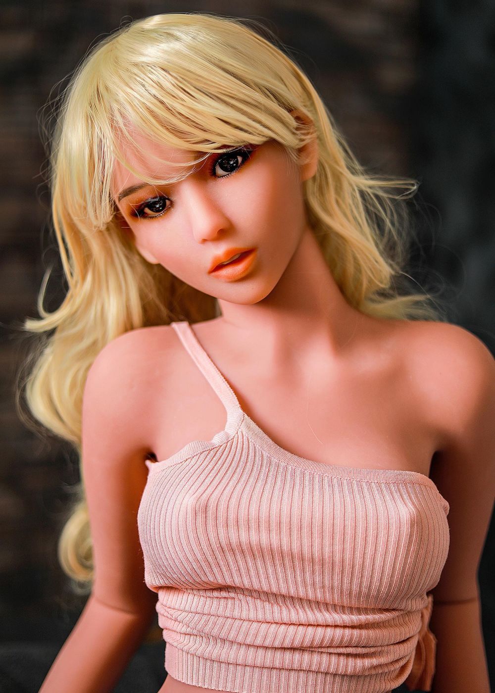 61.8IN 61.7LB Sex Doll White Skin With Long Blonde Curly Hair