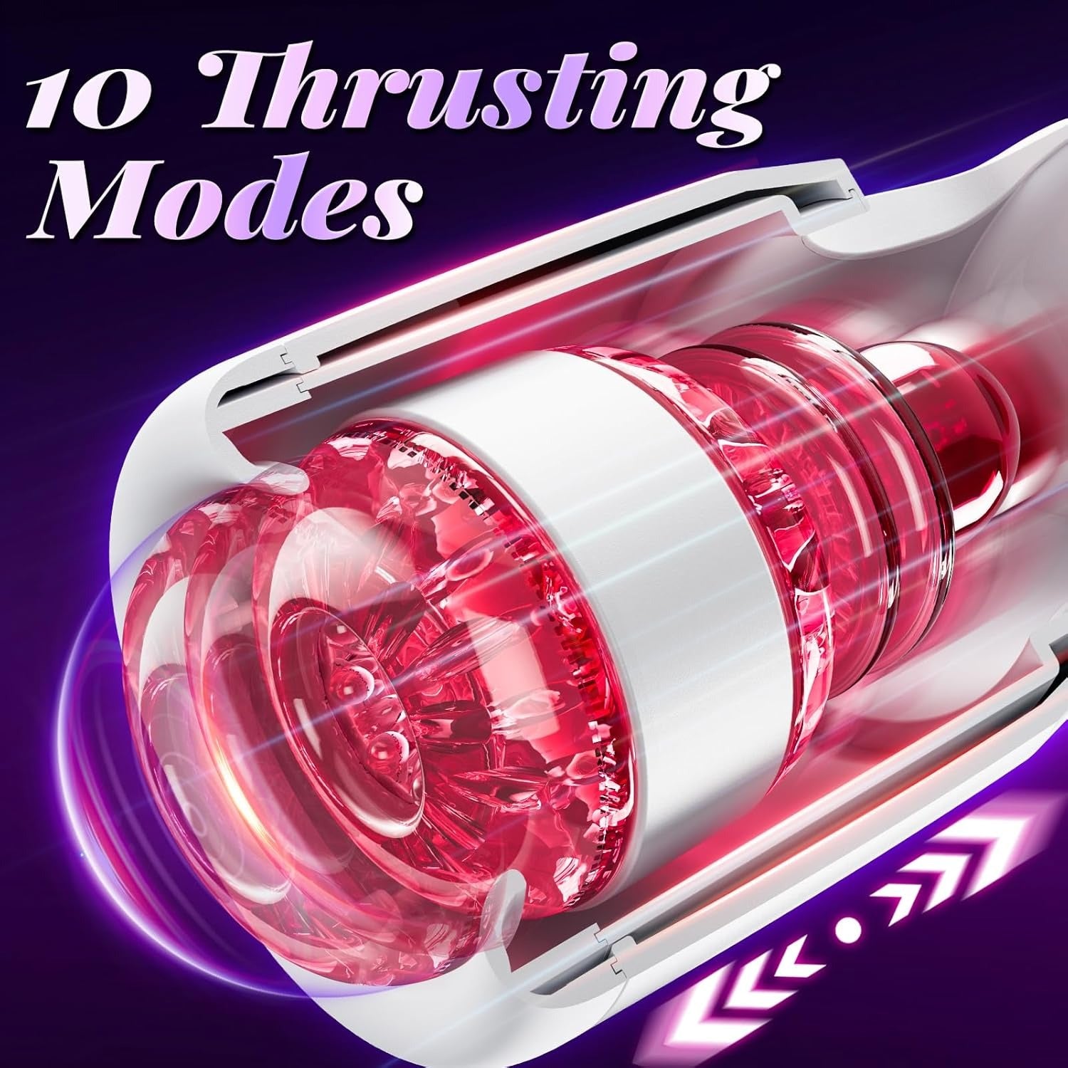 Glans Trainer 10 Licking Thrusting Blowjob Machine Sex Toys for Men Male Masturbator - Male Sex Toy with 10 Thrusting & 10 Real Tongue Licking Modes Stroker for Training Stimulation