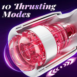 Glans Trainer 10 Licking Thrusting Blowjob Machine Sex Toys for Men Male Masturbator - Male Sex Toy with 10 Thrusting & 10 Real Tongue Licking Modes Stroker for Training Stimulation