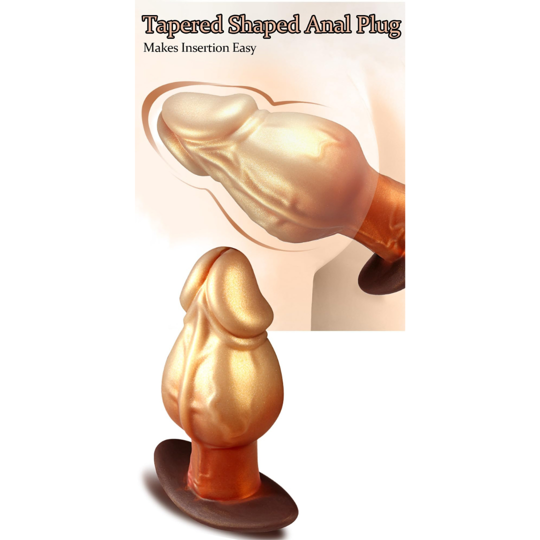 Silicone Anal Dilator Stretcher with Curved Base Anal Plug Tapered Butt Plug Prostate Dildo Sex Toy