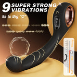 Vibrating Prostate Massager Anal Vibrator Prostate Wand Dildo G Spot Vibrator with Ring Handle