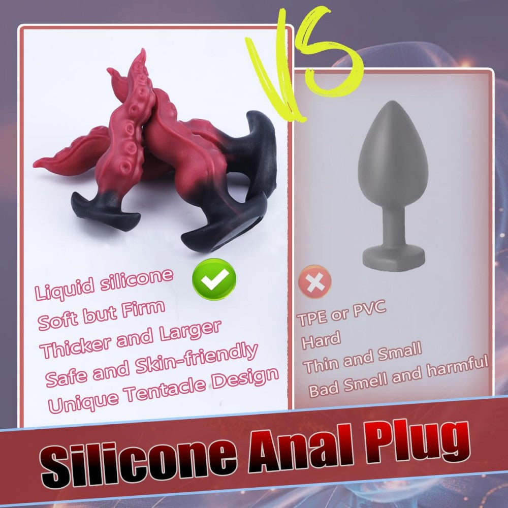 Silicone Butt Plug for Safe Penetration Adult Anal Sex Toy Monster Dildo Wearable Fantasy Toy Prostate Plug for Men Women Couple Gay