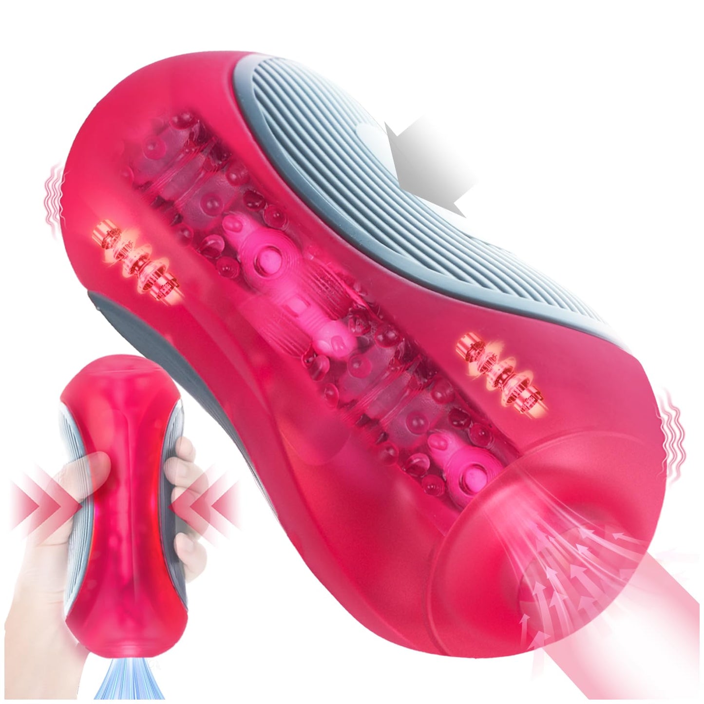 Squeezable Jelly Sleeve Manual Sucking Male Masturbator Realistic Textured Pocket Pussy Penis Vibrator Stroker