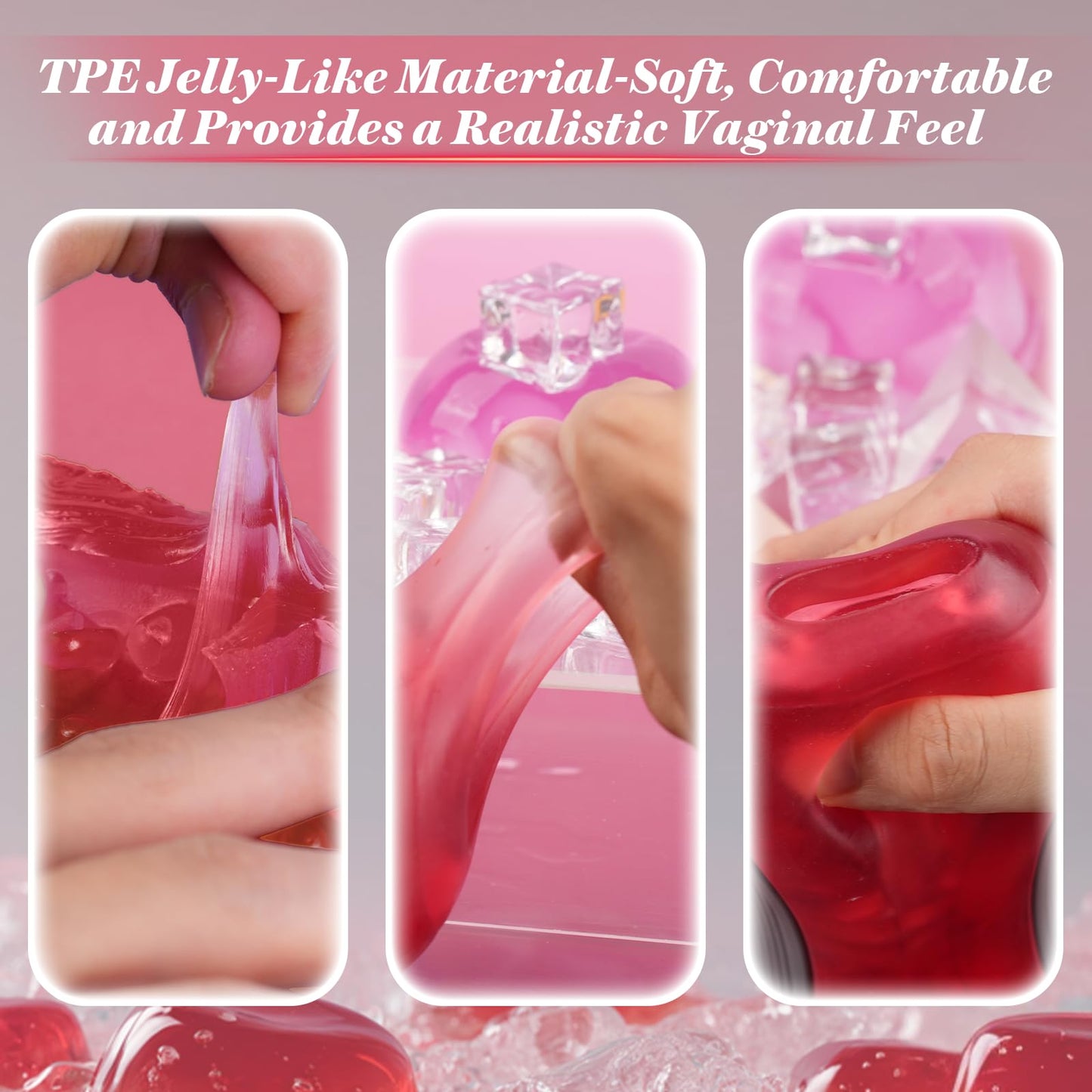 Squeezable Jelly Sleeve Manual Sucking Male Masturbator Realistic Textured Pocket Pussy Penis Vibrator Stroker