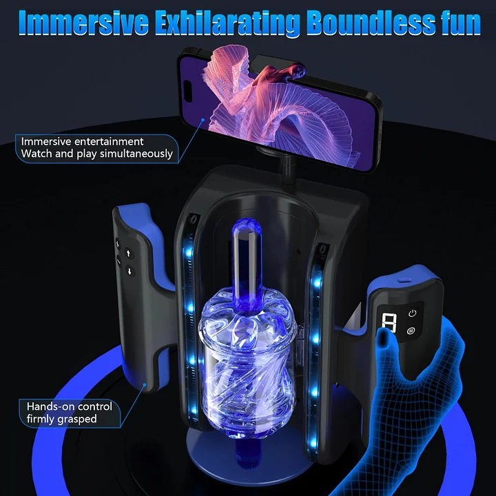 Sreen Holder Stroker Automatic Folding Handles Male Milk Machine Tight bj Machine Greg Simulator