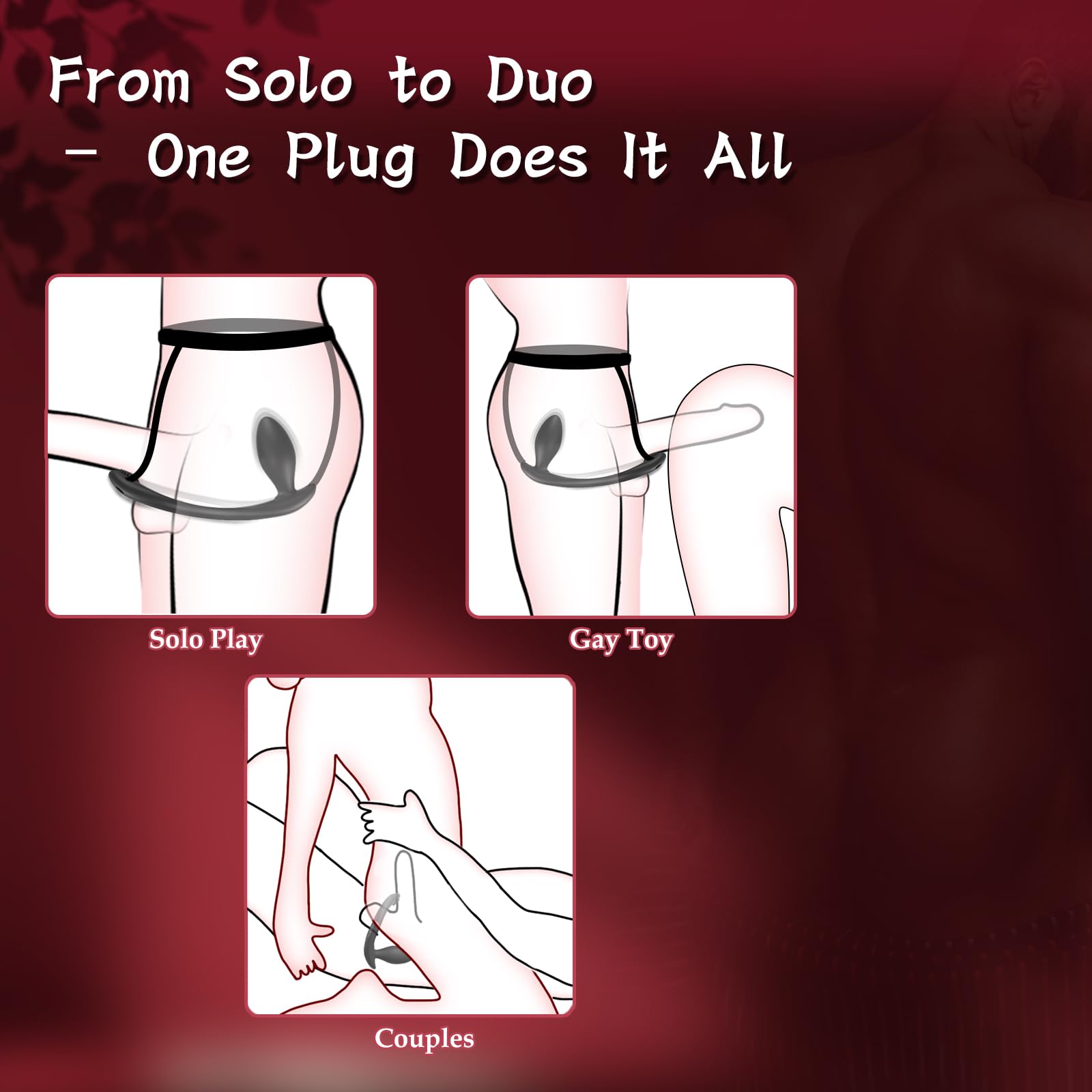 Strap On Vibrating Anal Butt Plug App Prostate Massager Testicle Sex Toy For Couple