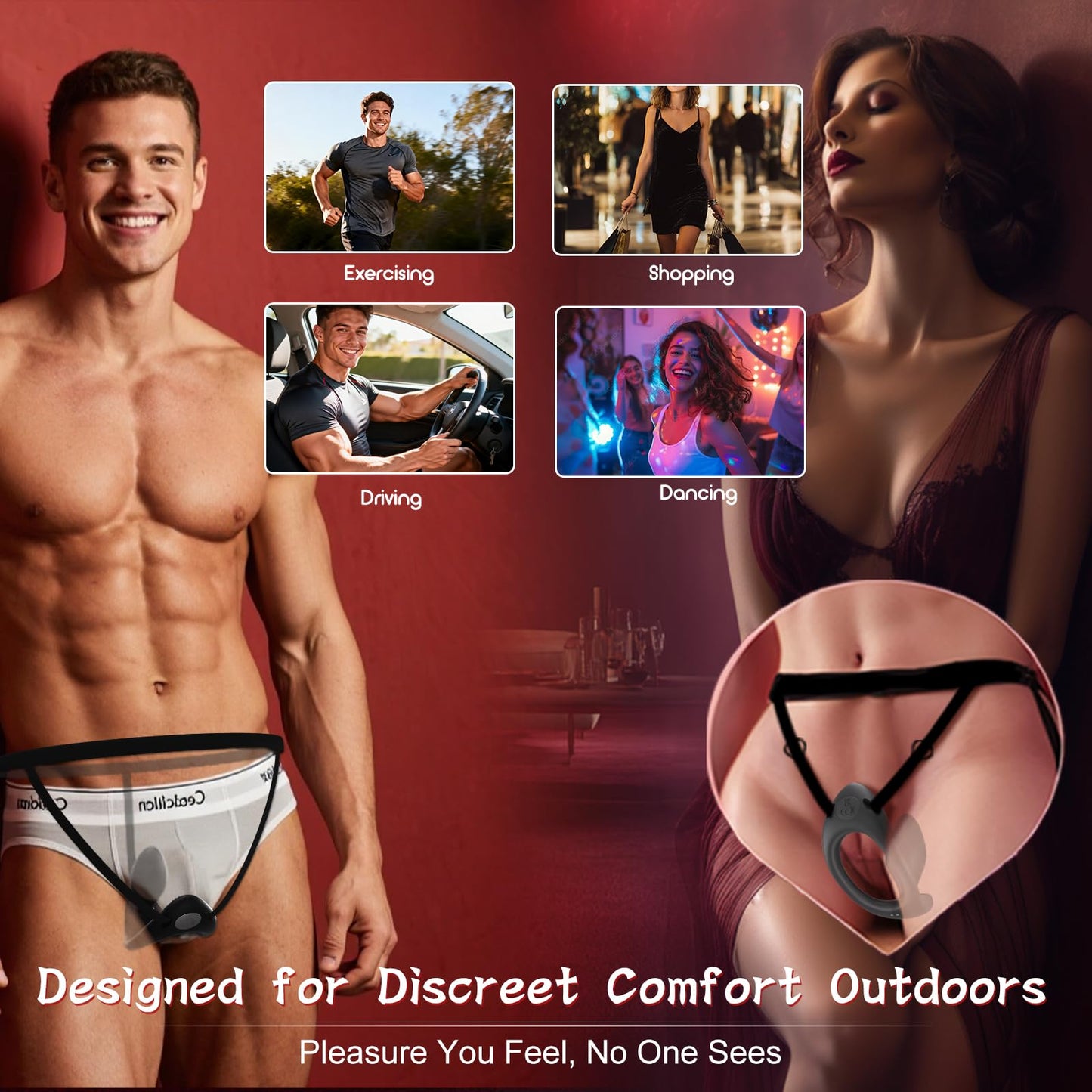 Strap On Vibrating Anal Butt Plug App Prostate Massager Testicle Sex Toy For Couple