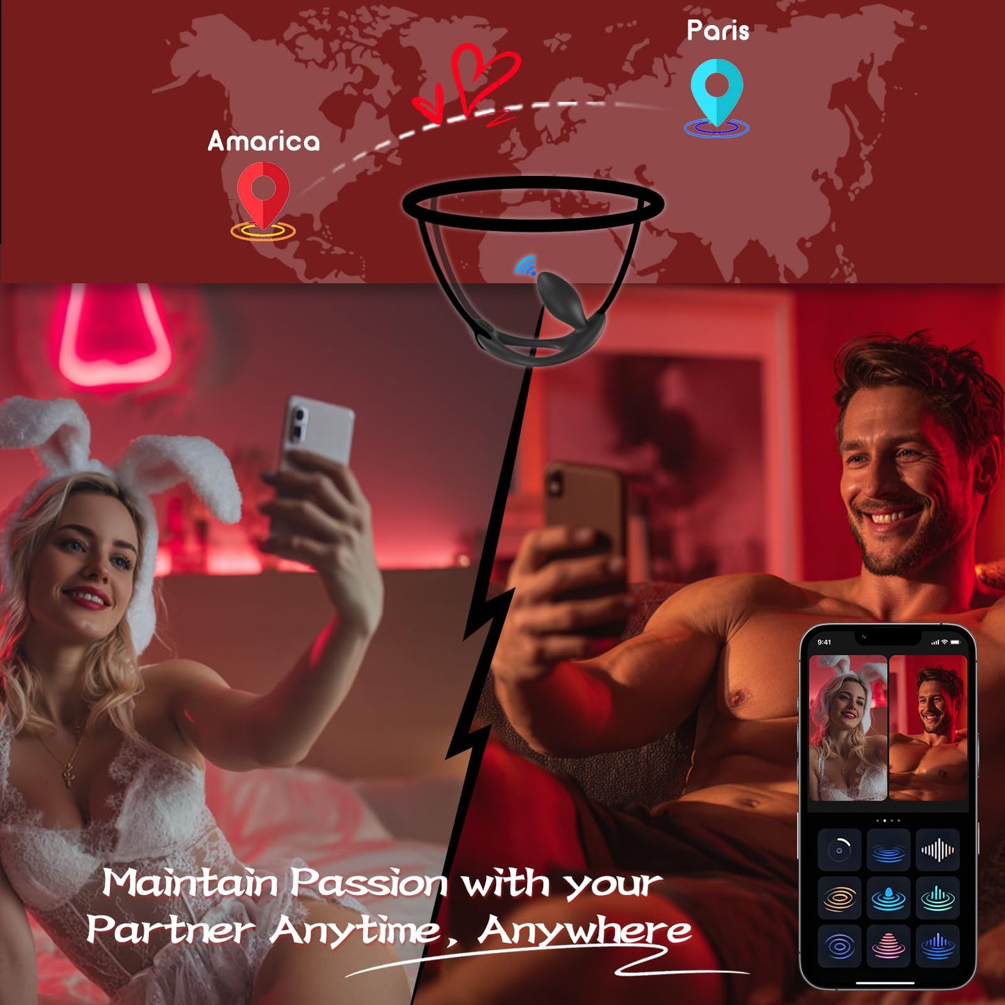 Strap On Vibrating Anal Butt Plug App Prostate Massager Testicle Sex Toy For Couple