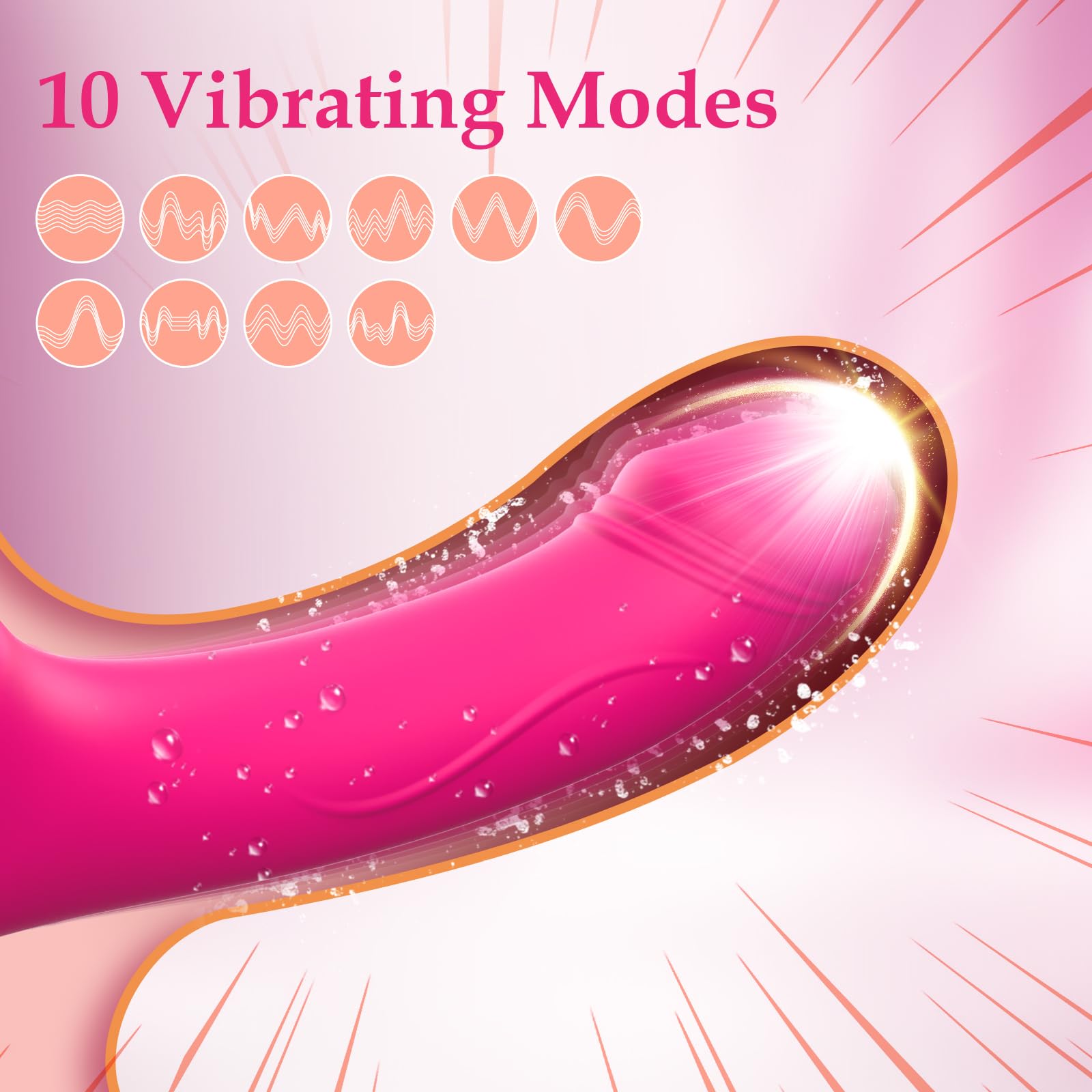 Strapless Strap-On Double-Ended Dildo with 10 Modes & Remote Control Realistic G-Spot Anal Dildo Vibrator