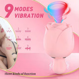 Sucking Virbrator with 9 Vibrating & 9 Flapping Modes Rose Vibrator for Women