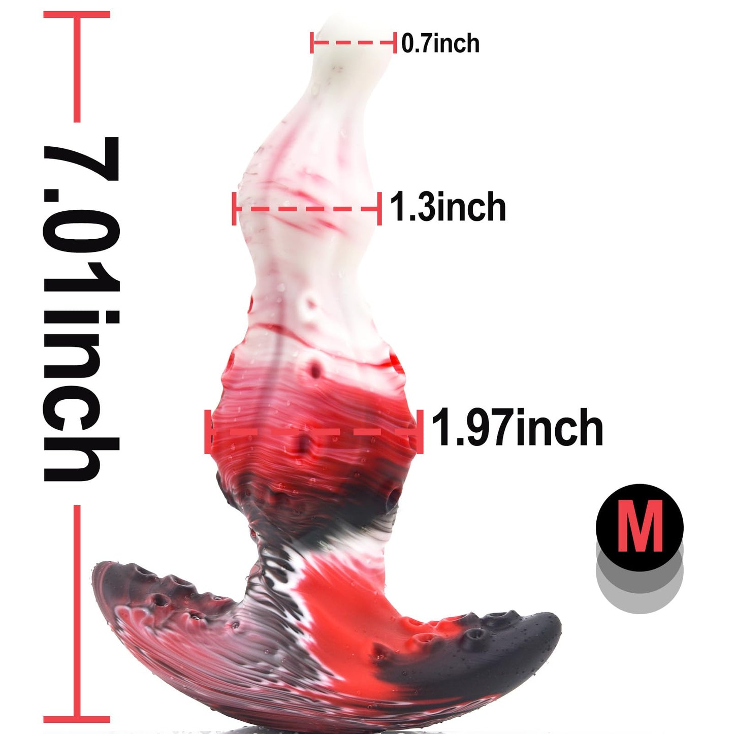 Tentacle Dildo Anal Plug Curved Base Mixed-Color Silicone Prostate Massager