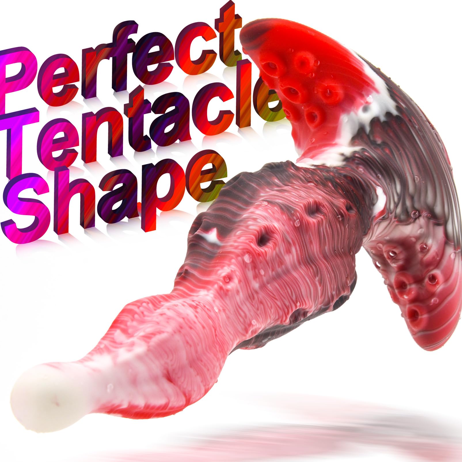 Tentacle Dildo Anal Plug Curved Base Mixed-Color Silicone Prostate Massager