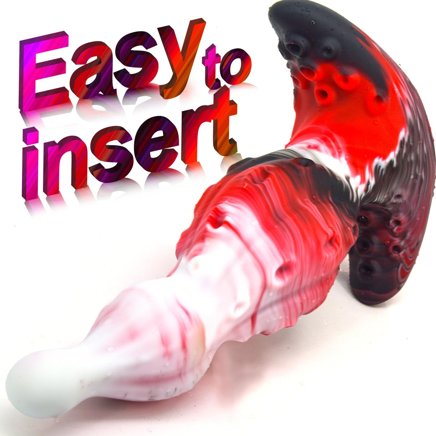Tentacle Dildo Anal Plug Curved Base Mixed-Color Silicone Prostate Massager