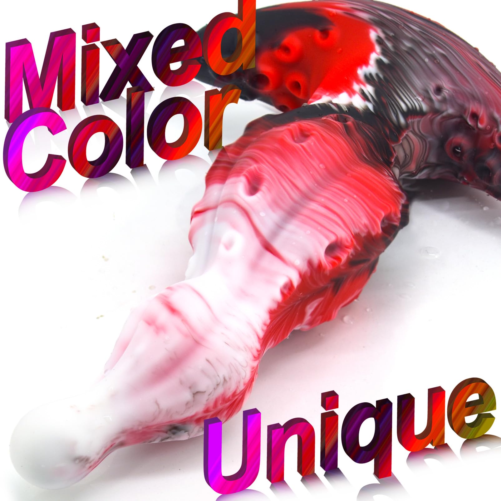 Tentacle Dildo Anal Plug Curved Base Mixed-Color Silicone Prostate Massager