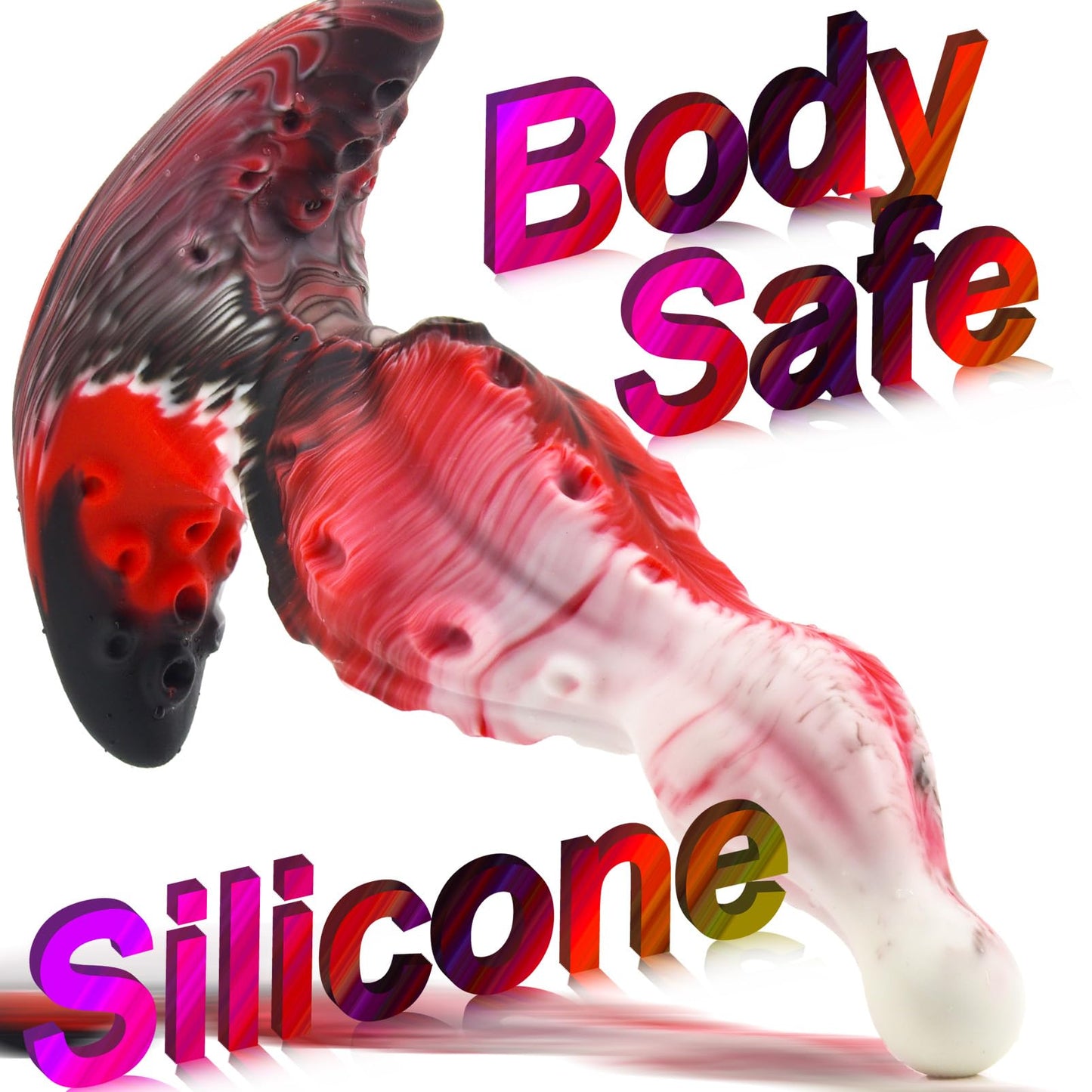 Tentacle Dildo Anal Plug Curved Base Mixed-Color Silicone Prostate Massager