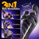 Tentacle Penis Vibrator Stroker with 10 Clamping & 10 Vibrating Modes for 360° Blowjob Training Wrap Male Sex Toys for Men Masturbators