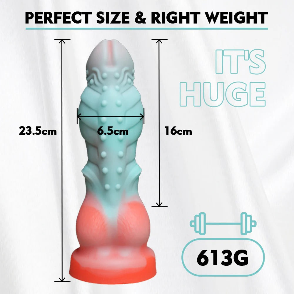 Thick Huge Anal Plug Textured Vibrating Sea Monster Dildo