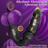 Thrusting Prostate Massager Anal Plug Vibrator with Remote Control for Men  with Wearable Stretchy Penis Ring