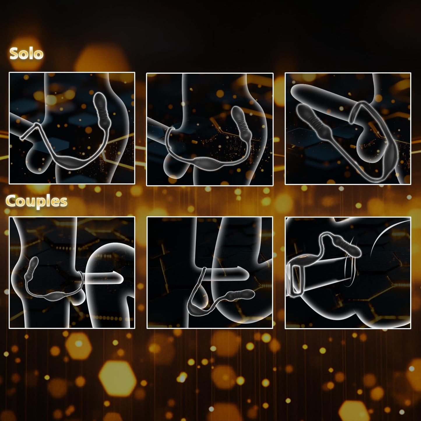 Thrusting Prostate Massager Anal Sex Toy With Vibrating Cock Ring Couples Toy