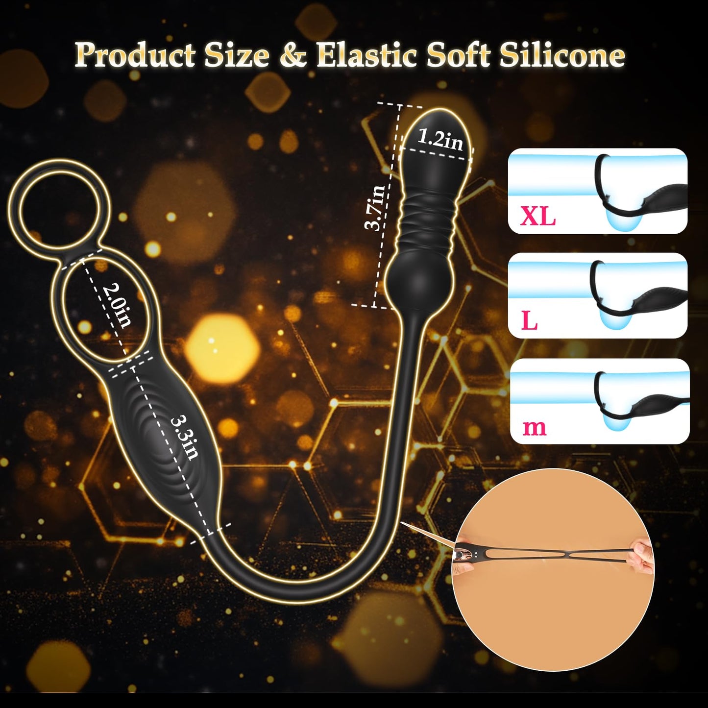 Thrusting Prostate Massager Anal Sex Toy With Vibrating Cock Ring Couples Toy