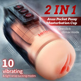 Thunder 10 Taza Vibradora de Masturbación 2IN1 Pocket Pussy Control APP 