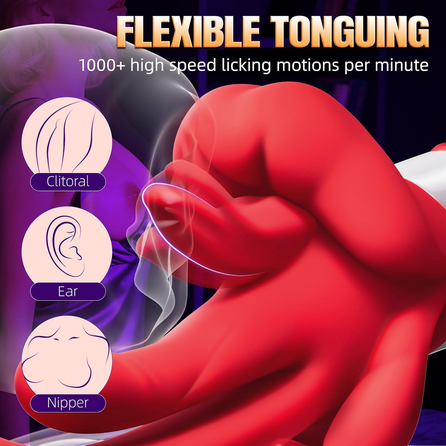 Tindra - Rhythmic Swings 4 In 1 Tongue Licking & Swings & Heating G-spot Vibrator for Women