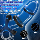Vibrating Cock Ring Set with 6 Silicone Penis Ring Penis Vibrator with 10 Vibration Modes