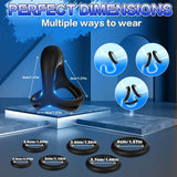 Vibrating Cock Ring Set with 6 Silicone Penis Ring Penis Vibrator with 10 Vibration Modes