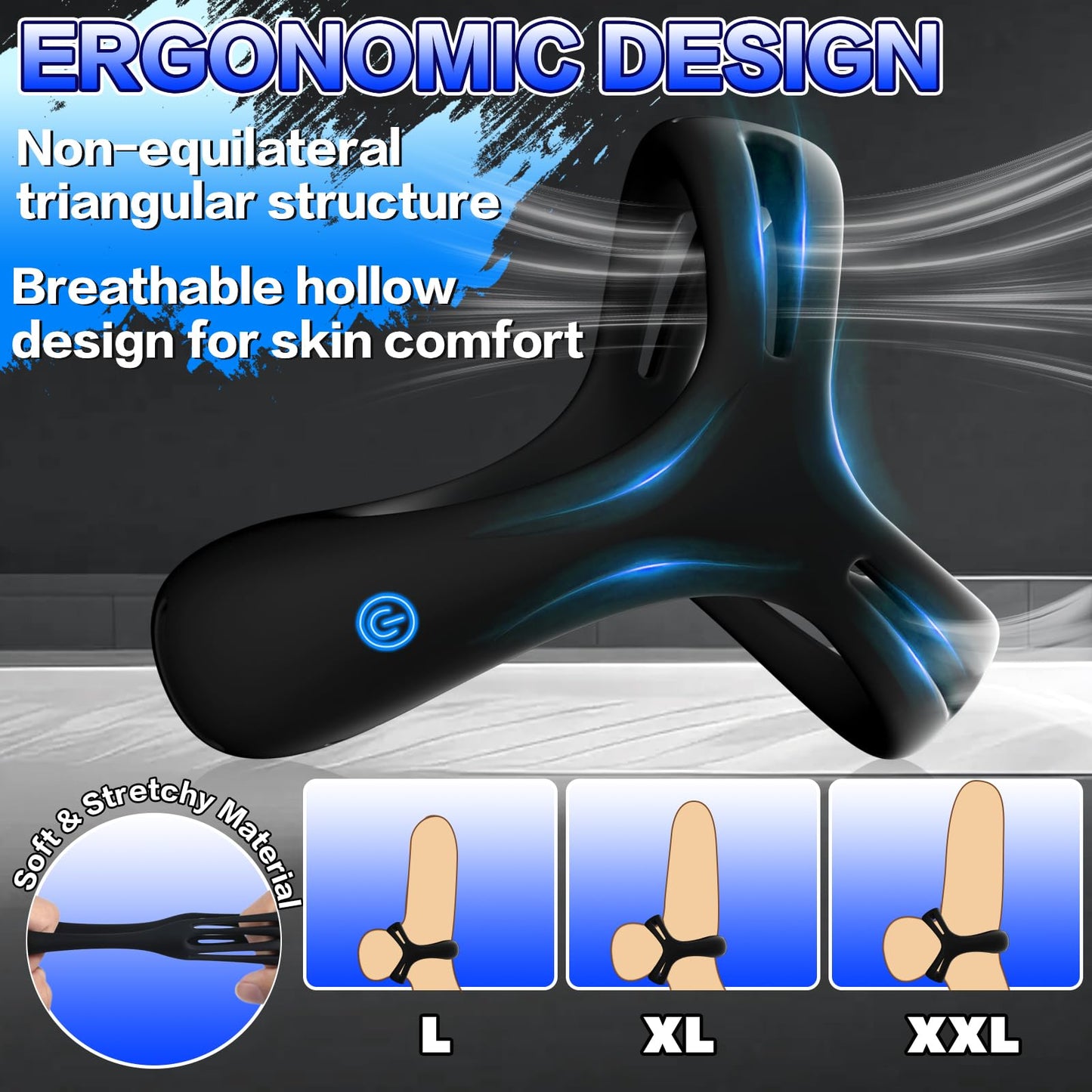 Vibrating Cock Ring Set with 6 Silicone Penis Ring Penis Vibrator with 10 Vibration Modes